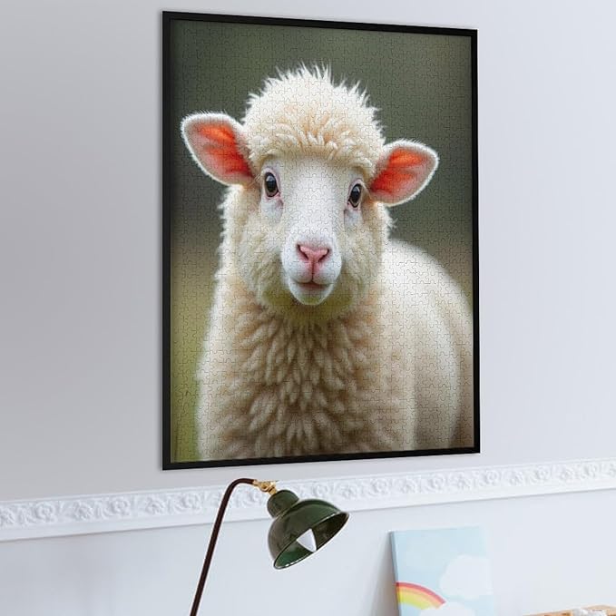 Jigsaw Puzzles for Adults 1000 Piece - Lamb Livestock Animal Mammal Cute Wooden Puzzle，Educational Games，Challenge Puzzles Puzzle Games， Stress Relief Games，Funny Puzzles