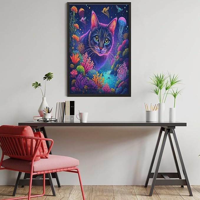 Wooden Puzzles 1000 Piece，Color Cat Portrait Themed Jigsaw Puzzles，Puzzle Games Challenge Puzzles，Educational Games，Family Puzzles，Unique Gifts for Wall Art