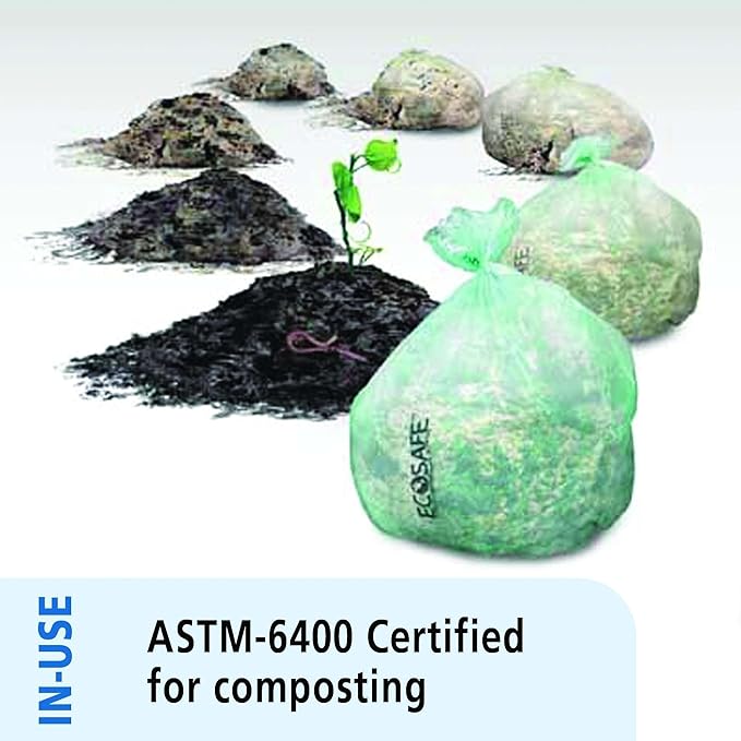 Stout by Envision Ecosafe-6400 Bags, 32 Gal, 0.85 Mil, 33" X 48", Green, 50/box