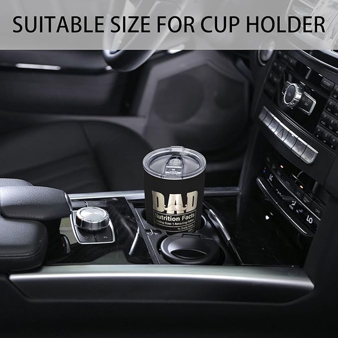 Best Dad Ever Tumbler for Men, 20 oz Stainless Steel Insulated Coffee Cup Double Wall Travel Mug with Lid, Dad Gifts for Father's Day Birthday