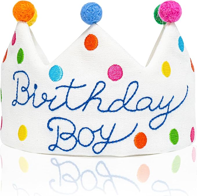 Personalized Hand Embroidered Crown, Customed Birthday Crowns for Kids Birthdays Party, Fit All Ages