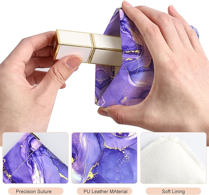 2Pcs PU Leather Small Squeeze Coin Purse Pouch Mini coin Bag Unique And Cute Wallet Cosmetic Bags Change Bag For Women Girls Men Marble Texture Pattern