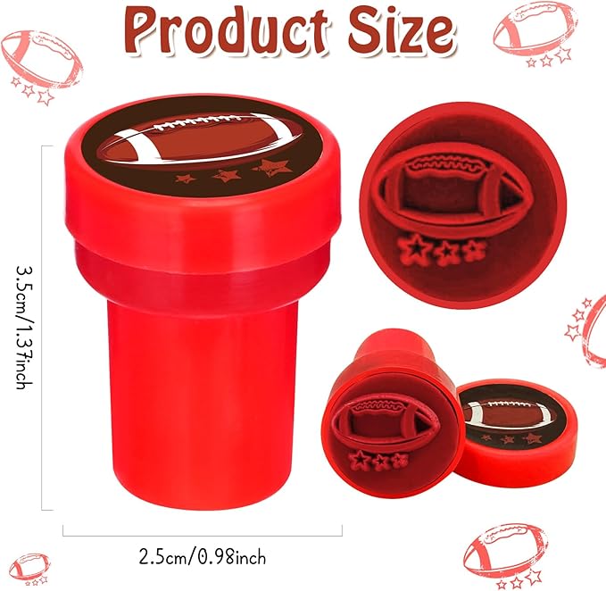 Cinrobiye 24 Pcs Sports Themed Stampers for Kids，Pre-Inked Football Basketball Baseball Soccer Stamps for Birthday Party Favors Classroom Rewards Goodie Bag Fillers Sports Party Supplies (Sports)