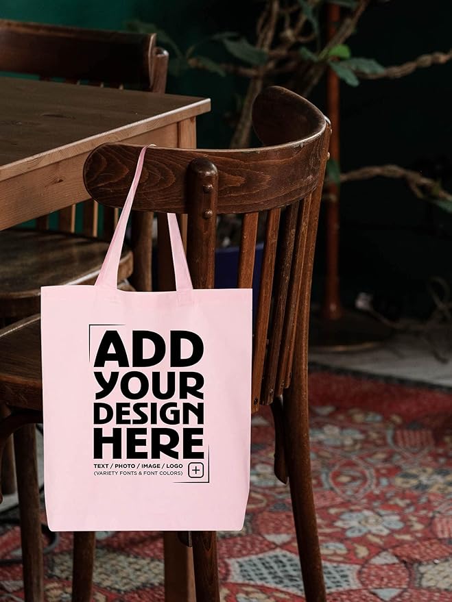 shop4ever Personalized Custom Design Your Own Eco Cotton Tote Reusable Shopping Bag Customizable Gift