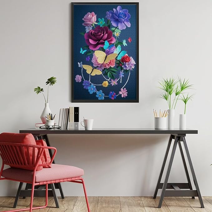 Jigsaw Puzzles for Adults 1000 Piece - Butterfly Flowers Themed Wooden Puzzles，Unique Gifts for Wall Art ，Funny Puzzles，Stress Relief Games，Puzzle Games Challenge Puzzles