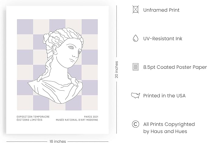 HAUS AND HUES Danish Pastel Decor, Purple Posters, Lavander Aesthetic Room Decor, Danish Pastel Posters, Cute Picture for Wall Decor (16"x20" Unframed)