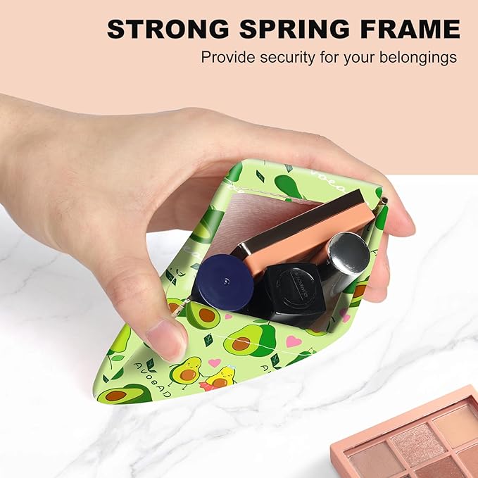 2Pcs PU Leather Small Squeeze Coin Purse Pouch Mini coin Bag Unique And Cute Wallet Cosmetic Bags Change Bag For Women Girls Men Owl and Avocado