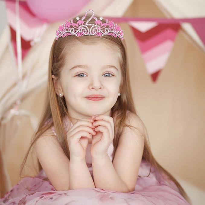YARIEW Birthday Decorations Glitter Sash and Crown Kit Sparkle Birthday Tiara Crown and Sash Party Outfit Accessory
