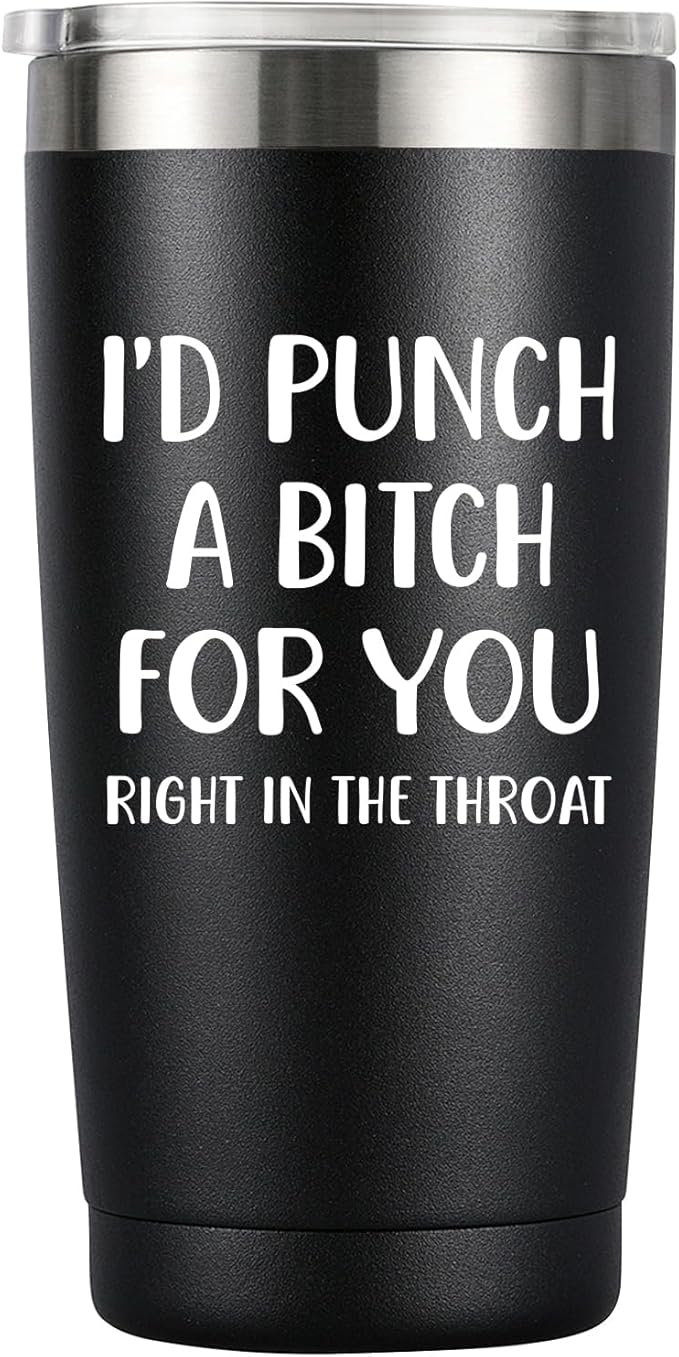 MASGALACC Funny Birthday, Valentine's, Galentine's, Mother's Day, and Christmas Gift for Women, Sisters, Girlfriends, and Friends – Friendship & Funny Gift Ideas, 20oz Black Stainless Steel Tumbler
