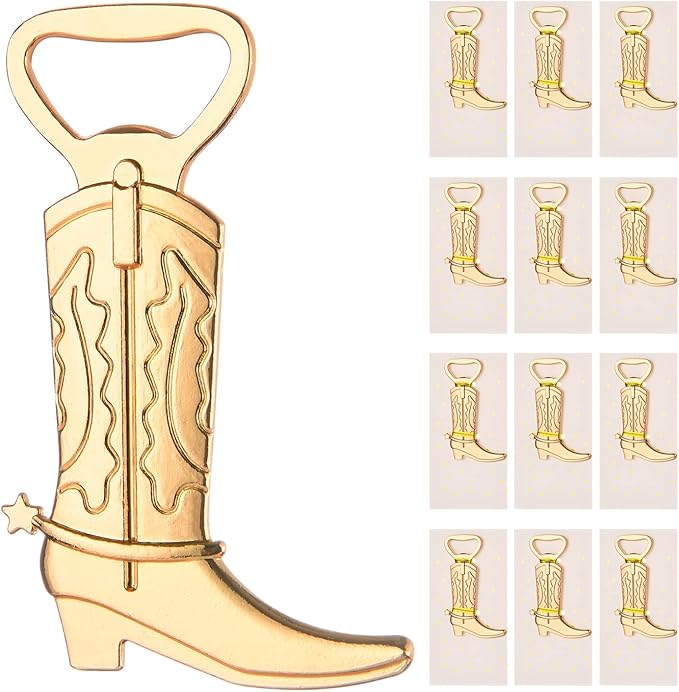 30PCS Cowboy Boots Bottle Openers for Favors，Gifts，Decorations or Souvenirs to Guests at Wedding，Baby Shower or Bridal shower Party