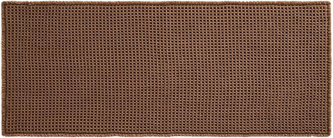 Waffle Runner Rug Bathroom, Long Boho Bathroom Rugs Non Slip Washable Super Absorbent Quick Dry Farmhouse Bath Decor, 72"x24" Mocha