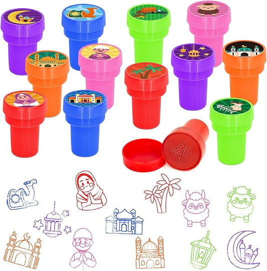 Cinrobiye 24 Pcs Ramadan Party Favor Stampers,Eid Mubarak Party Supplies, Islamic Party Favors Gifts, Classroom Rewards Carnival Prizes, Goodie Bag Pinata Fillers