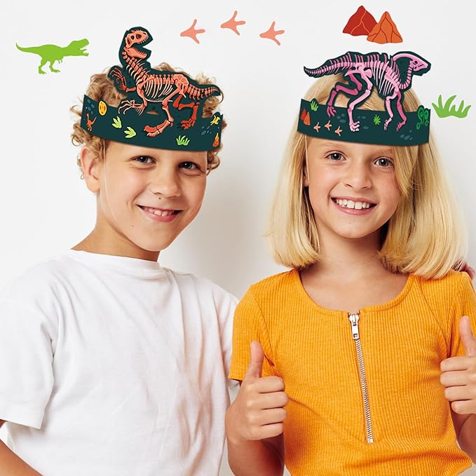 24 Pcs Party Hats for Kids Paper Headbands Crown for Boys Girls, Birthday Party Decoration Favors