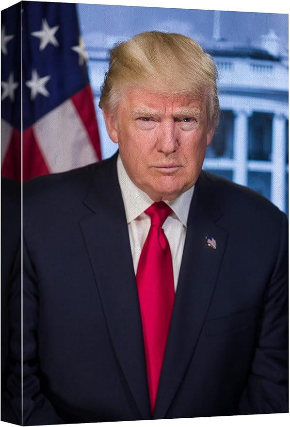 wall26 - Portrait of Donald Trump (45th President of The United States) - American Presidents Series Canvas Wall Art Ready to Hang - 24x36 inches
