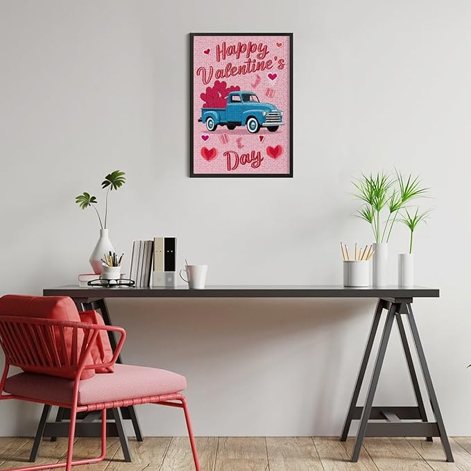 Wooden Puzzle - Happy Valentine's Day Jigsaw Puzzles，Wooden Puzzles for Adults 300 Pieces Challenge Puzzles，Educational Games，Family Puzzles，Unique Gifts for Wall Art