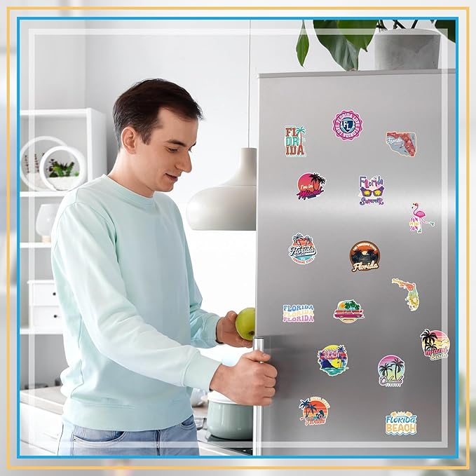 Konohan 30 Pcs Florida Souvenirs Gifts Florida Magnet for Refrigerator City Magnetic Refrigerator Stickers for Party Home Decoration