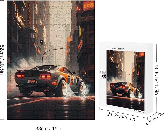 Jigsaw Puzzles for Adults 500 Piece - Cool Sports Car Wooden Puzzles, Stress Relief Games, Funny Puzzles，Unique Gifts for Wall Art，Family Puzzles，Educational Games