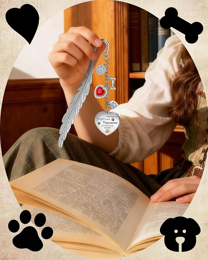 Buleens Bookmarks for Women Reading - Book Marks for Readers Book Lovers, Feather Highland Cow Farm Personalized Metal Bookmark with Pendants, Pretty and Aesthetic Book Accessories Reading Gifts