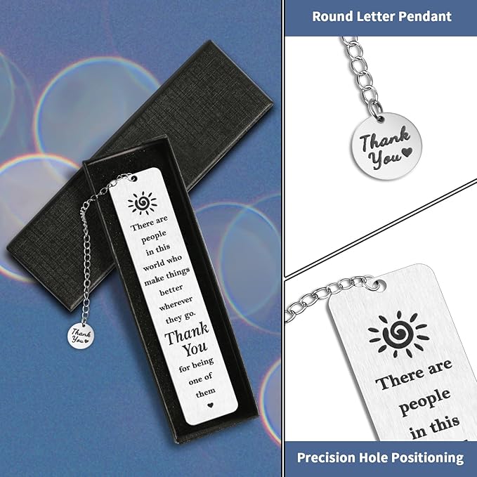 Book Lovers Gifts, Kaluofan Gifts for Book Lovers with Thank You Chain, Bookmark Gifts for Best Friend, Back to School Coming of Age Gifts, Graduation Gifts, Christmas Stocking Stuffers for Teens