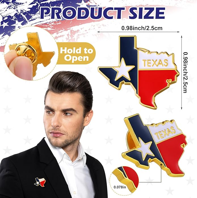 25 Pcs USA State Lapel Pins Bulk Texas California Florida Tennessee South Carolina Patriotic Traveler Souvenir Gifts