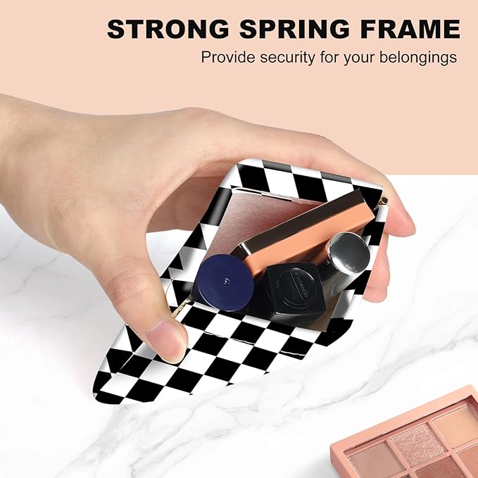 2Pcs PU Leather Small Squeeze Coin Purse Pouch Mini coin Bag Unique And Cute Wallet Cosmetic Bags Change Bag For Women Girls Men Checkered Pattern