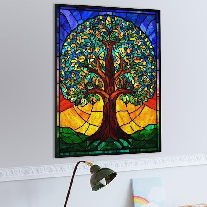 Jigsaw Puzzles for Adults 1000 Piece - Colorful Tree Themed Wooden Puzzles，Funny Puzzles，Stress Relief Games，Puzzle Games Challenge Puzzles，Educational Games