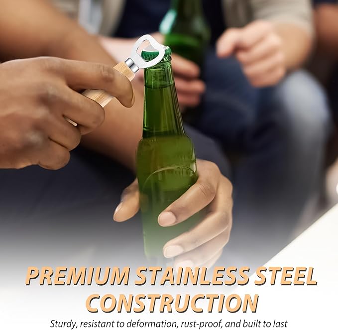 48pcs Bottle opener Beer Opener with Wooden Handle for engraving Cider Wine Bottle Opener Party Wedding Gifts