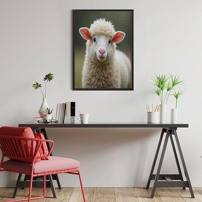 Jigsaw Puzzles for Adults 500 Piece - Lamb Livestock Animal Mammal Cute Wooden Puzzle，Educational Games，Challenge Puzzles Puzzle Games， Stress Relief Games，Funny Puzzles