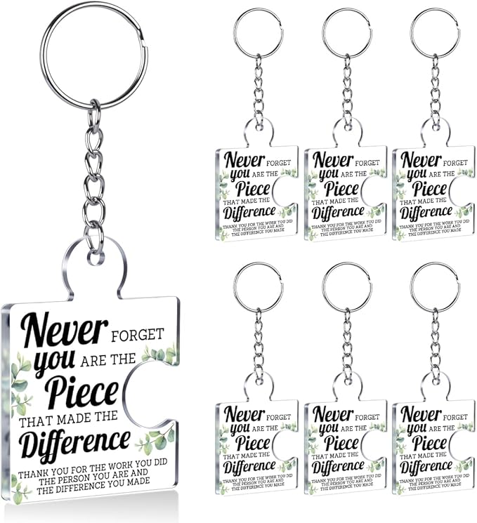 Team Appreciation Gifts for Employee Coworker Staff Bulk, Teamwork Thank You Gift Set Puzzle Piece Acrylic Keychains