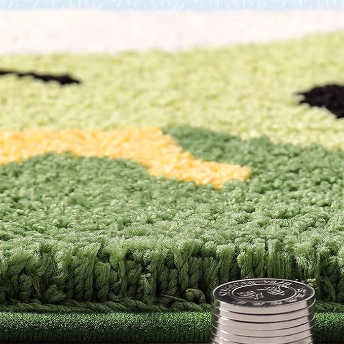 Ankah Bath Mat Cute Shower Rug, Luxury Shaggy High Absorbent and Anti Slip, Machine Washable Fit for Bathtub, Shower and Bath Room, (19.68"x 31.49", Frog Prince)