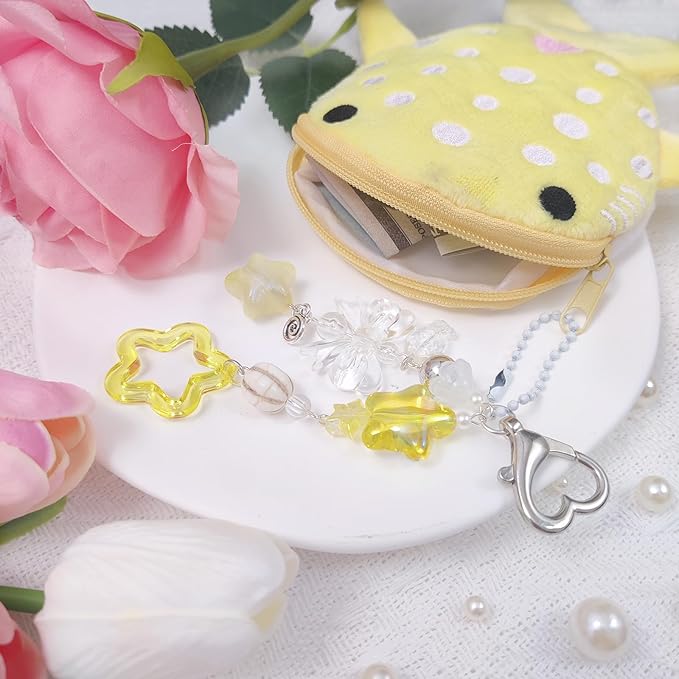 Cute Keychain Whale Shark Coin Purse Keychain Cute Plush Zipper Change Pouch, Kawaii Handmade Wallet for Women