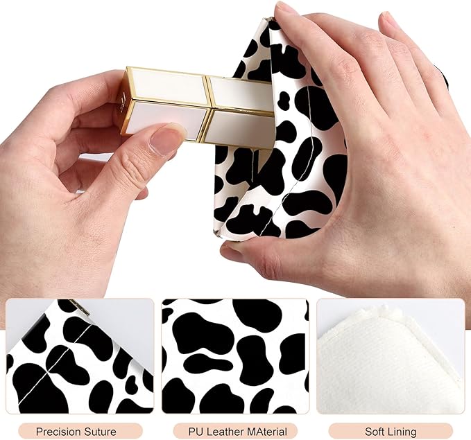 2Pcs PU Leather Small Squeeze Coin Purse Pouch Mini coin Bag Unique And Cute Wallet Cosmetic Bags Change Bag For Women Girls Men Black and pink pattern