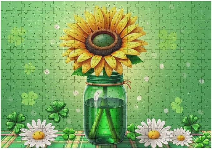 Wooden Puzzle - St Patrick's Day Gnome Wooden Puzzles for Adults 300 Pieces Challenge Puzzles，Educational Games，Family Puzzles，Unique Gifts for Wall Art ，Funny Puzzles