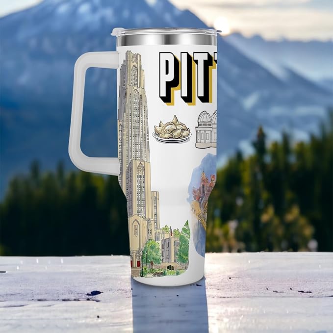 City Tumbler 40oz,Stainless Steel Water Bottle for Hot & Cold Beverages-City Gift Idea (Pittsburgh)