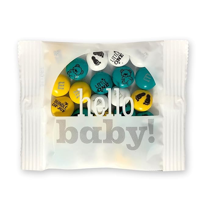 M&M’S Baby Shower Party Favors, Pre-Designed and Perfect for Baby Shower Guests, Baby Announcements, Reveal Parties, Set of 30 Favors