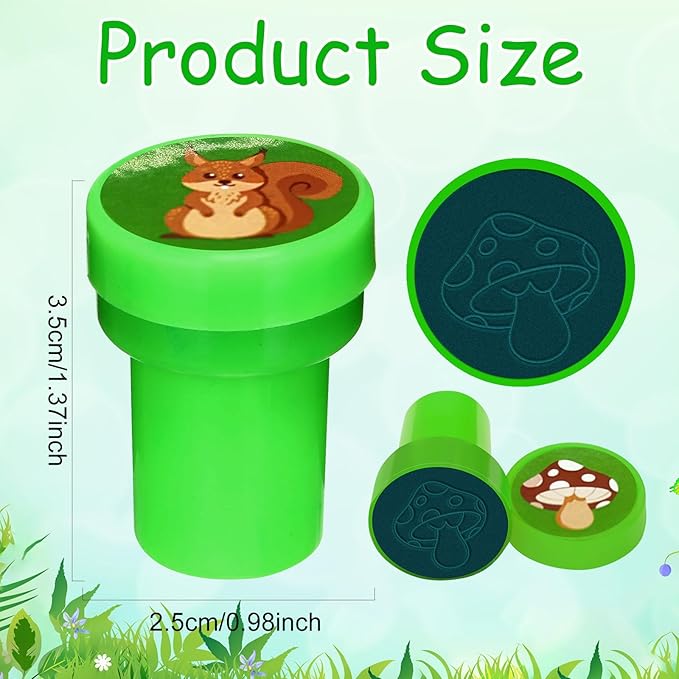 Cinrobiye 24 PCS Woodland Animals Party Stampers，Forest Creatures Birthday Favors for Boys Girls, Classroom Rewards, Carnival Prizes, Goodie Bag & Pinata Fillers, Woodland Party Supplies