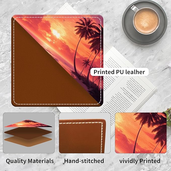 Cute Leather Bookmarks, Fun Triangle Making Corner Bookmark, Book Accessories for Reading Book Lovers, Unbreakable Page Markers for Women Men Beautiful Sunset