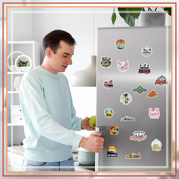 Konohan 30 Pcs Los Angeles Souvenirs Gifts Los Angeles Magnet for Refrigerator City Magnetic Fridge Stickers for Home Decoration