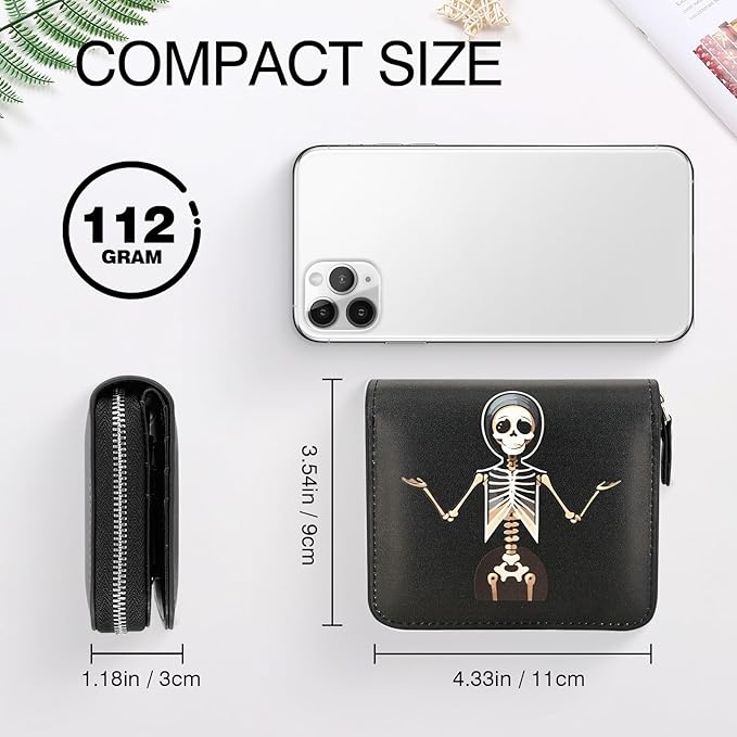 Genuine Small Wallet for Women, Slim RFID Blocking Credit Card Holder with ID Window, Compact Purses for Women with 24 Card Slots