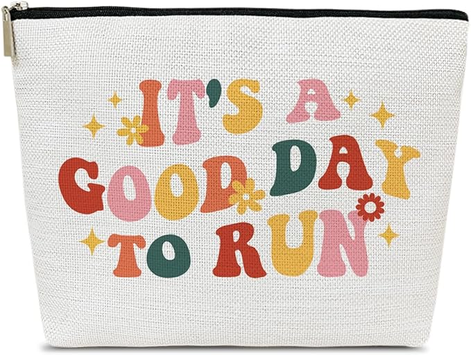 Groovy Running Gifts Makeup Bag, Gifts for Women, Marathon Lovers, Sports Accessories for Women, It's a Good Day to Run Cosmetic Bags for Purse