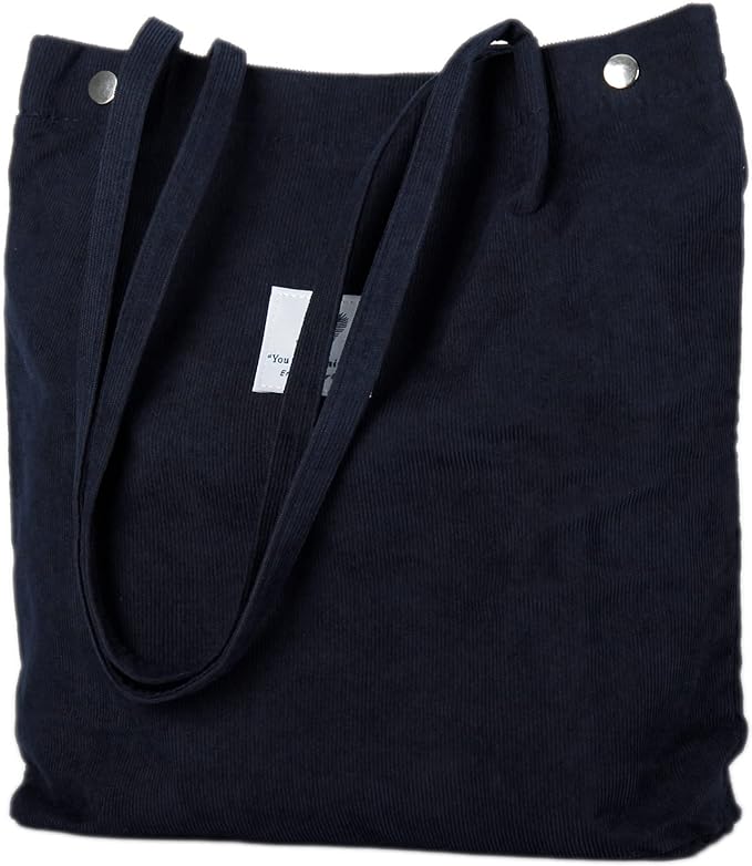 Corduroy Tote Bag Cute Tote Bags for Women Shoulder Bag with Inner Pocket for Work Beach Travel and Shopping Grocery