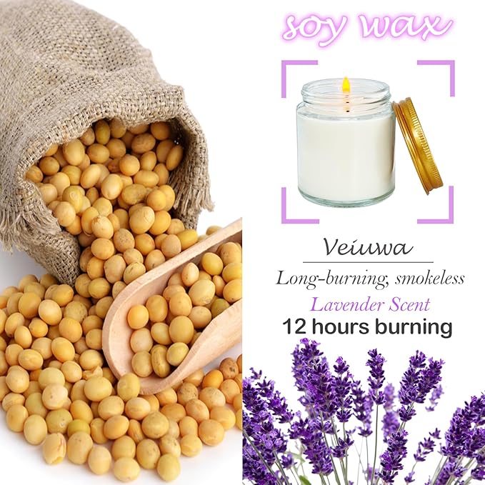 36 Pcs 4 Oz Mini White Soy Candles,Lavender Scented Candles Set,Bulk Aromatherapy Candle,Great Stress Relieving Scented Candle for Girls as a Gift for Birthdays, Weddings and More!