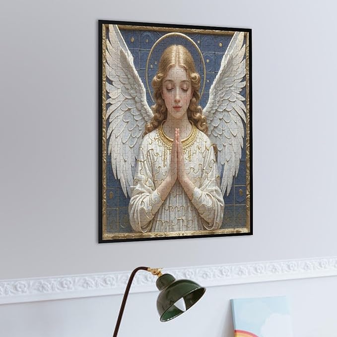 Wooden Puzzle - Classic Angel Praying Jigsaw Puzzles，Wooden Puzzles for Adults 500 Pieces Challenge Puzzles，Educational Games，Family Puzzles，Unique Gifts for Wall Art