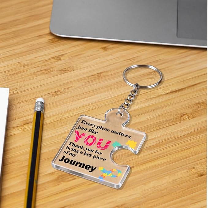 Team Appreciation Gifts for Employee Coworker Staff Bulk, Teamwork Thank You Gift Set Puzzle Piece Acrylic Keychains