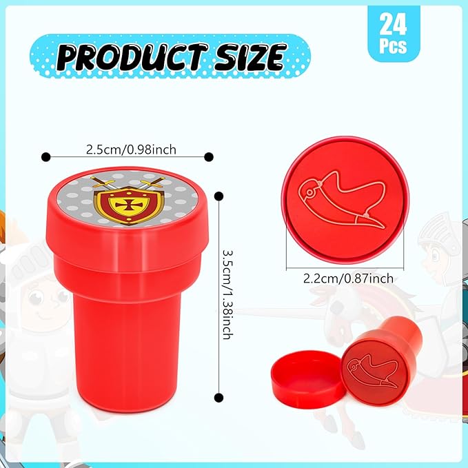 Cinrobiye 24 Pcs Armor of God Party Favor Stampers,Religious Party Supplies, Bible Verse Party Favors Gifts,Sunday School,Classroom Rewards Carnival Prizes, Goodie Bag Pinata Fillers
