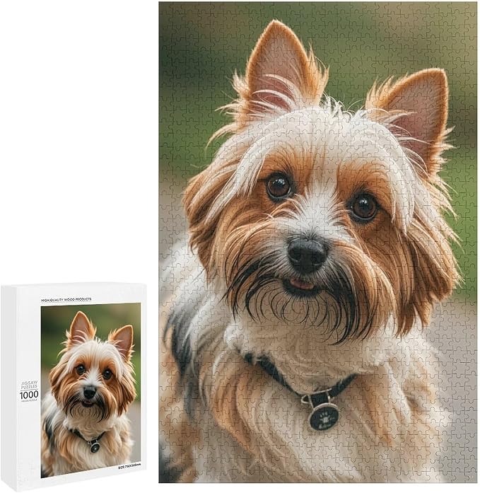 Cairn Terrier Wooden Puzzle 1000 Pieces Jigsaw Puzzles for Adults Puzzle Educational Toys Challenging Fun Games Gifts for Elders Kids Family and Friends