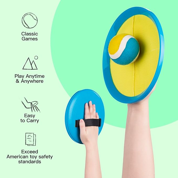 EVERICH TOY Upgraded Toss and Catch Ball Game Set, Outdoor Games for Kids Toys, Stocking Stuffers for Family Games, Beach Pool Yard Christmas Toys Birthday Gifts for Boys Girls 3 4 5 6 7 8-12 Year Old