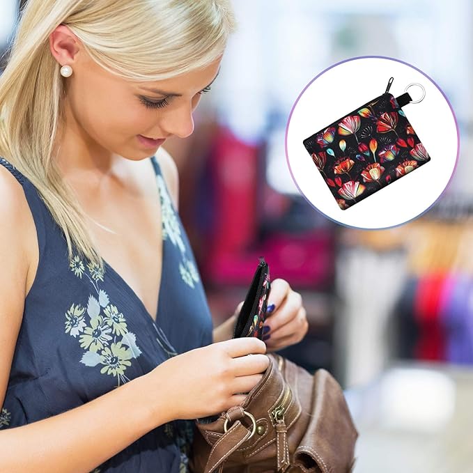 10 Pieces Small Coin Purse Boho Change Purse Pouch Mini Wallet Coin Bag with Zipper Exquisite Present for Women Girls on Valentine's Day