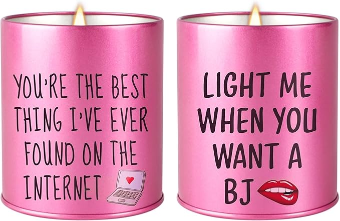 Scented Candle, 9oz Rose Scented Candles for Him, Her, Couple Valentines Day Gifts, 2 Pack