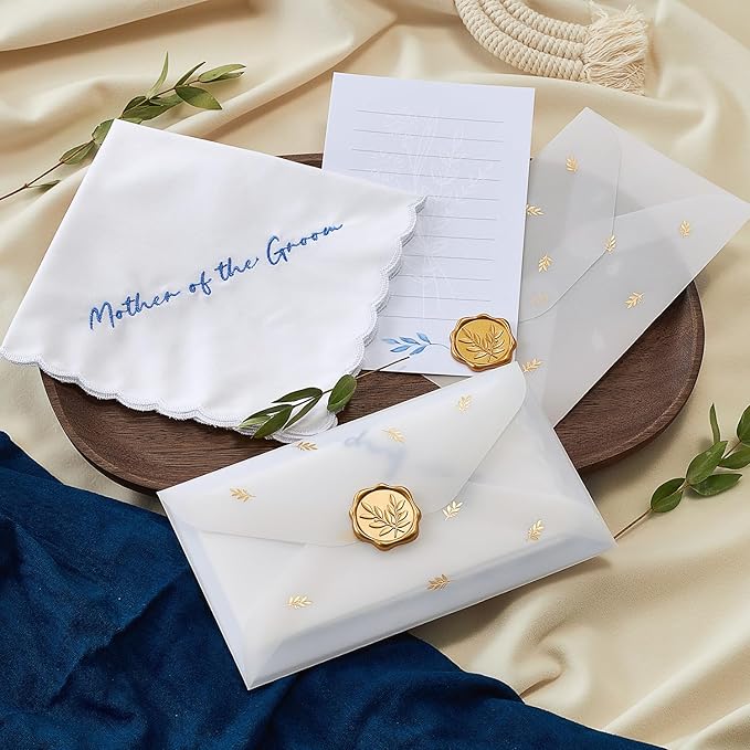 Truliva Wedding Gifts: Mother & Father of the Bride Handkerchiefs, Something Blue
